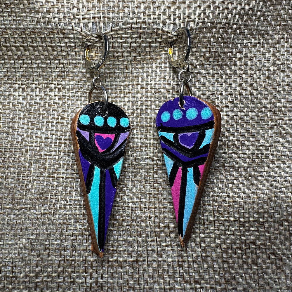 “Phantom Purple” Hand Made Genuine Leather Earing Ware
