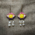 “Pink Iris” Hand Made Genuine Leather Earing Ware