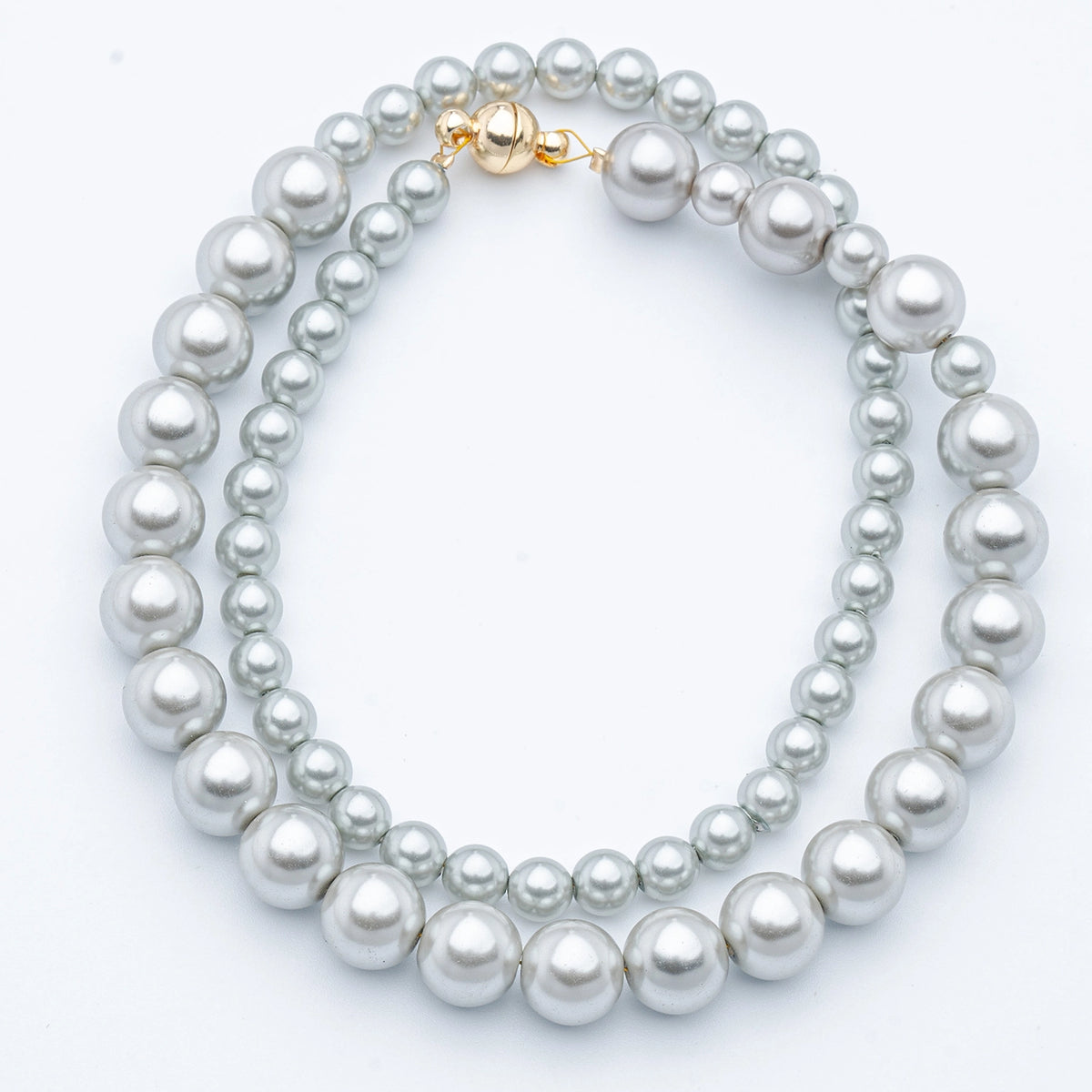 4.0mm/8.0mm Asymmetric Gray Freshwater Pearl Necklace - AAAA Quality