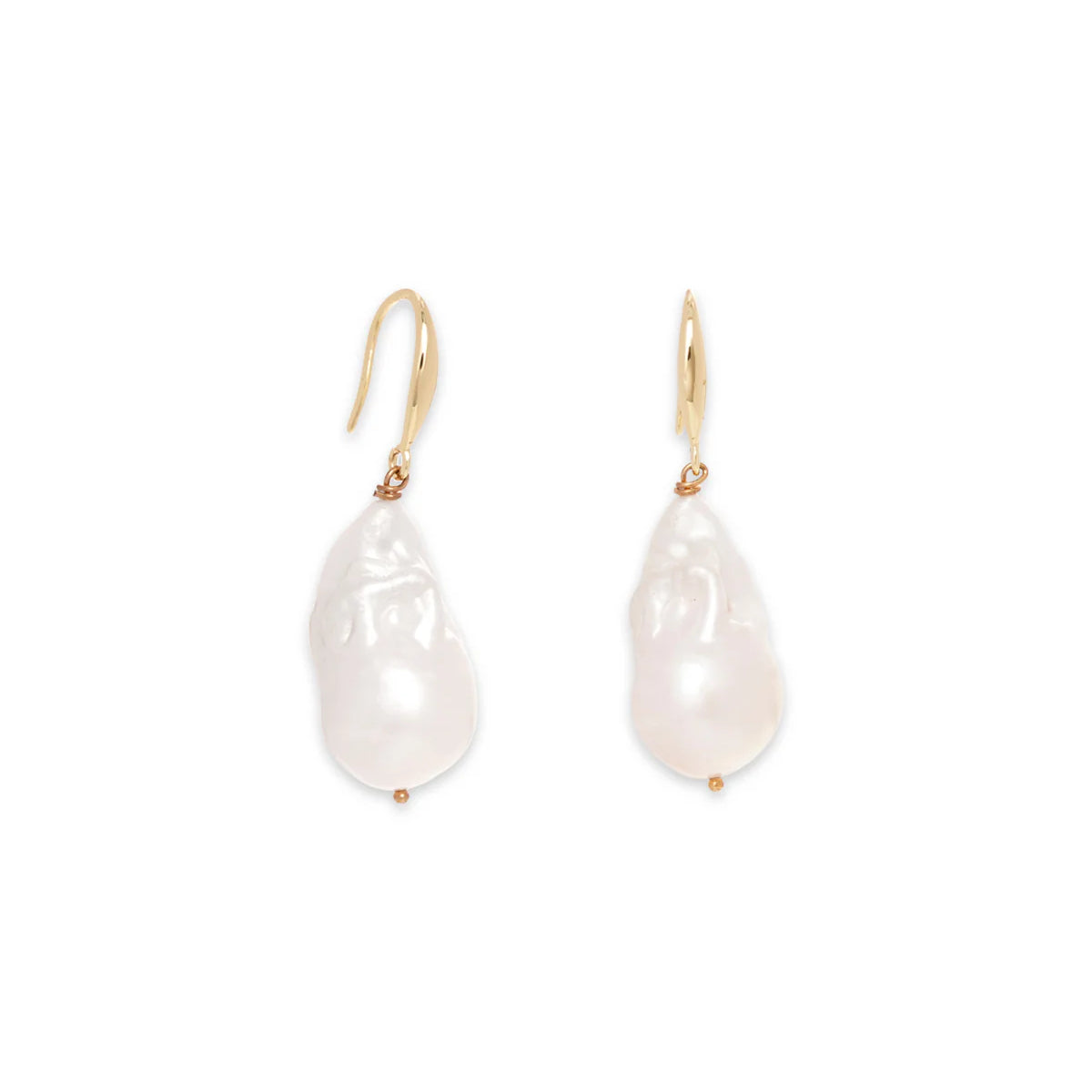 24-25mm Baroque White Freshwater Pearl Earrings