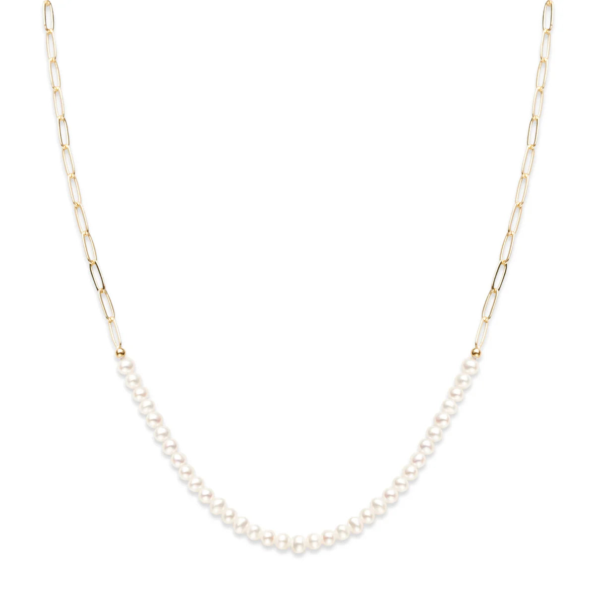 4-5mm White Freshwater Pearl & Chain Necklace