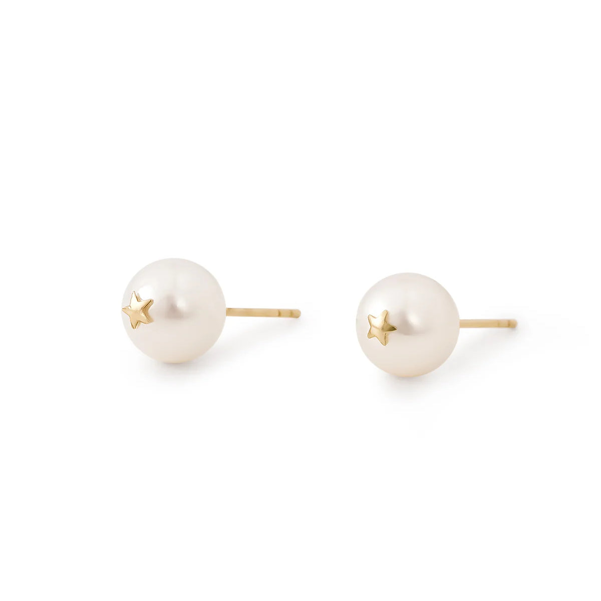 Akoya White Pearl Star Stud Earrings