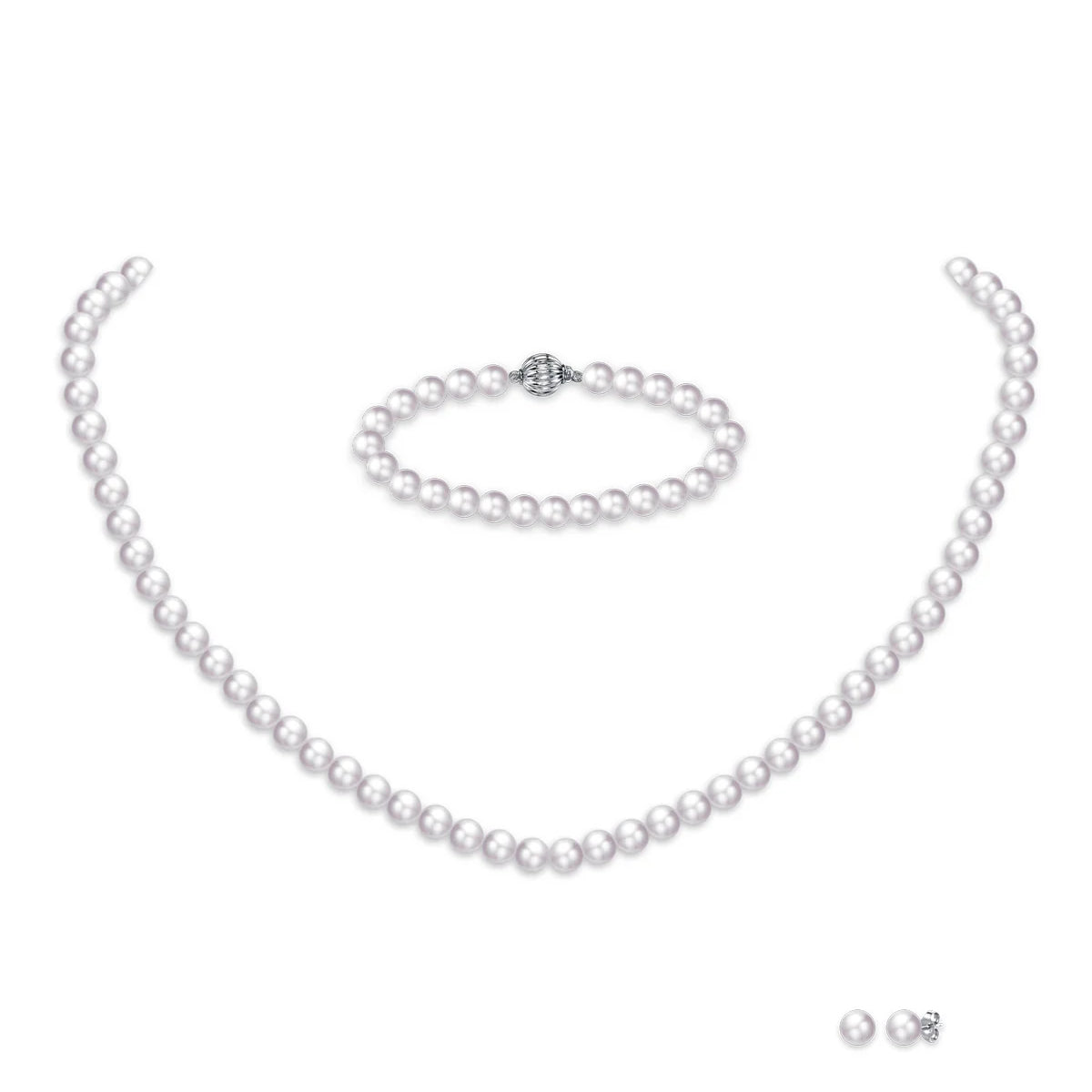 3.0-4.5mm Freshwater White Pearl Sets in AAA Quality