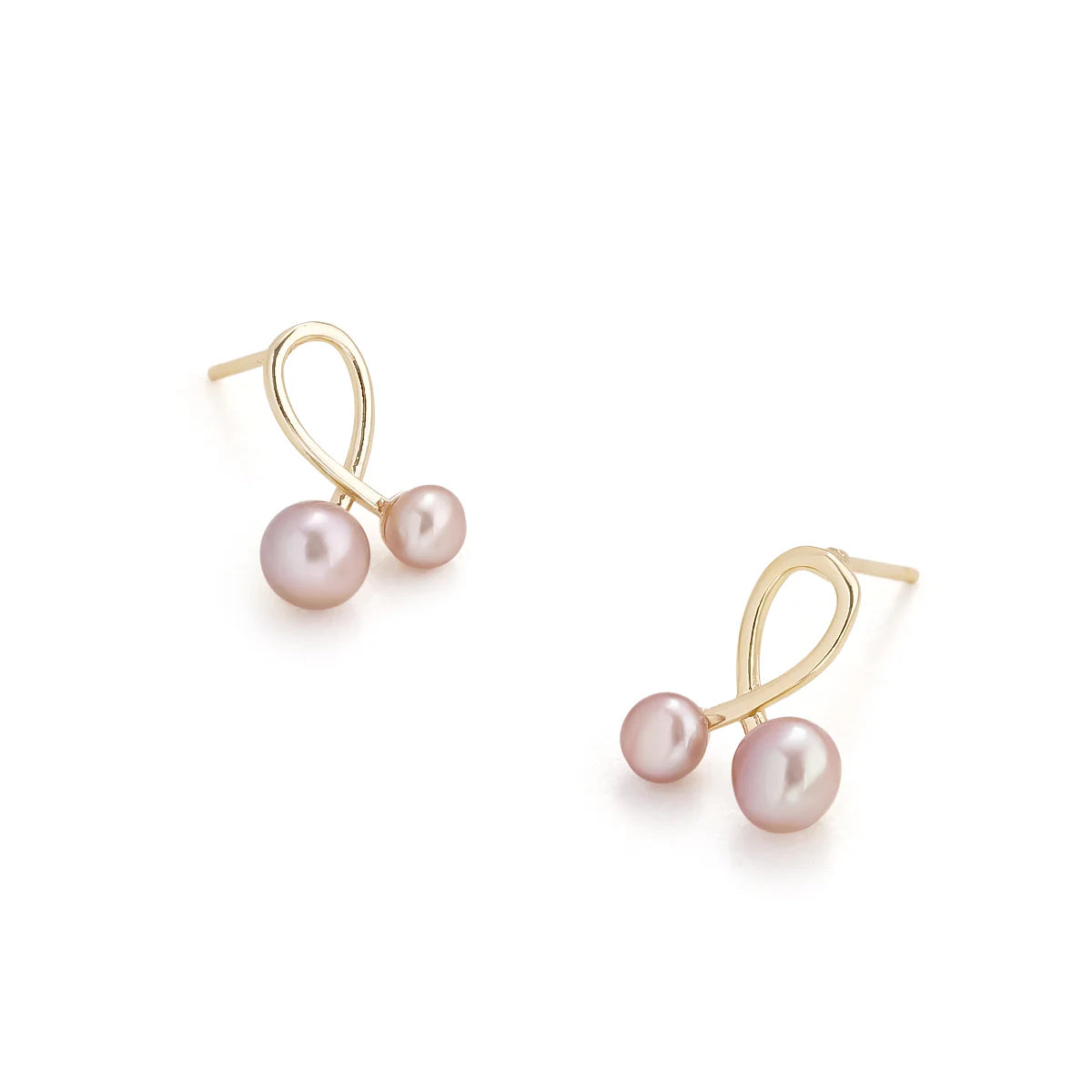 5-6mm Pink Freshwater Pearl Stud Cherry Earrings