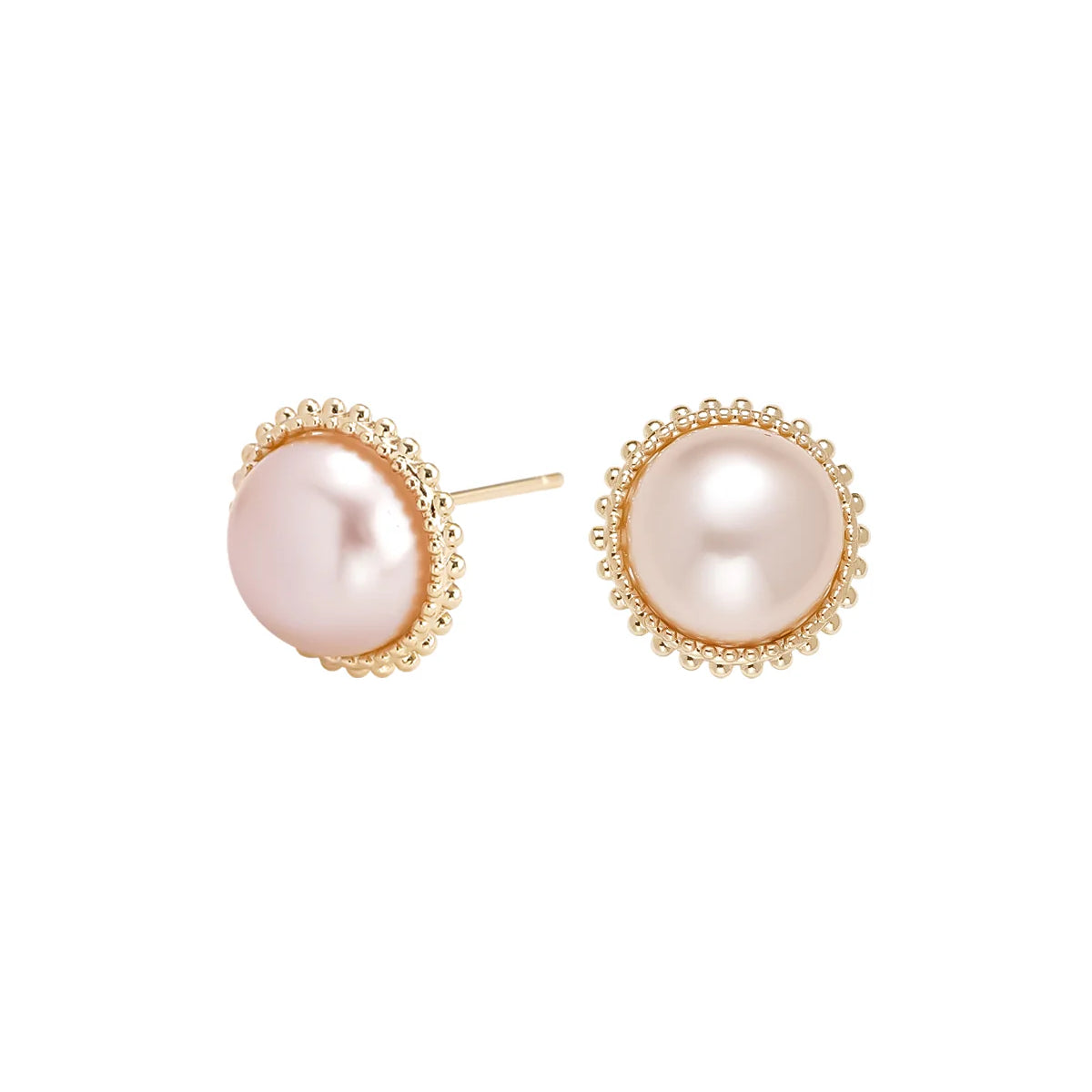 20-21mm Pink Freshwater Pearl Elegance Stud Earrings