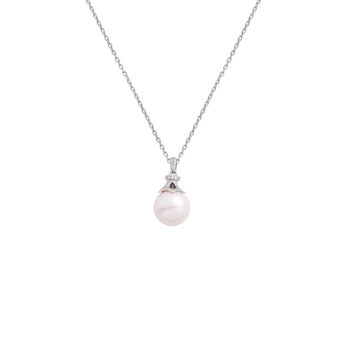 10.5-11.5mm Freshwater Pearl Silver Calyx Pendant