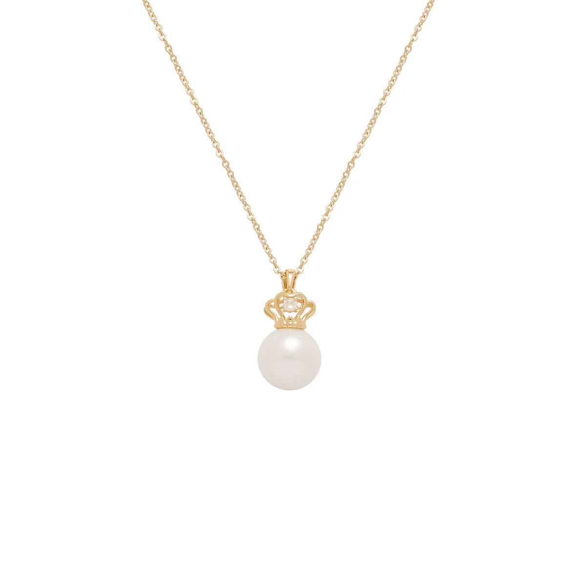 Freshwater Pearl Gold Crown Pendant