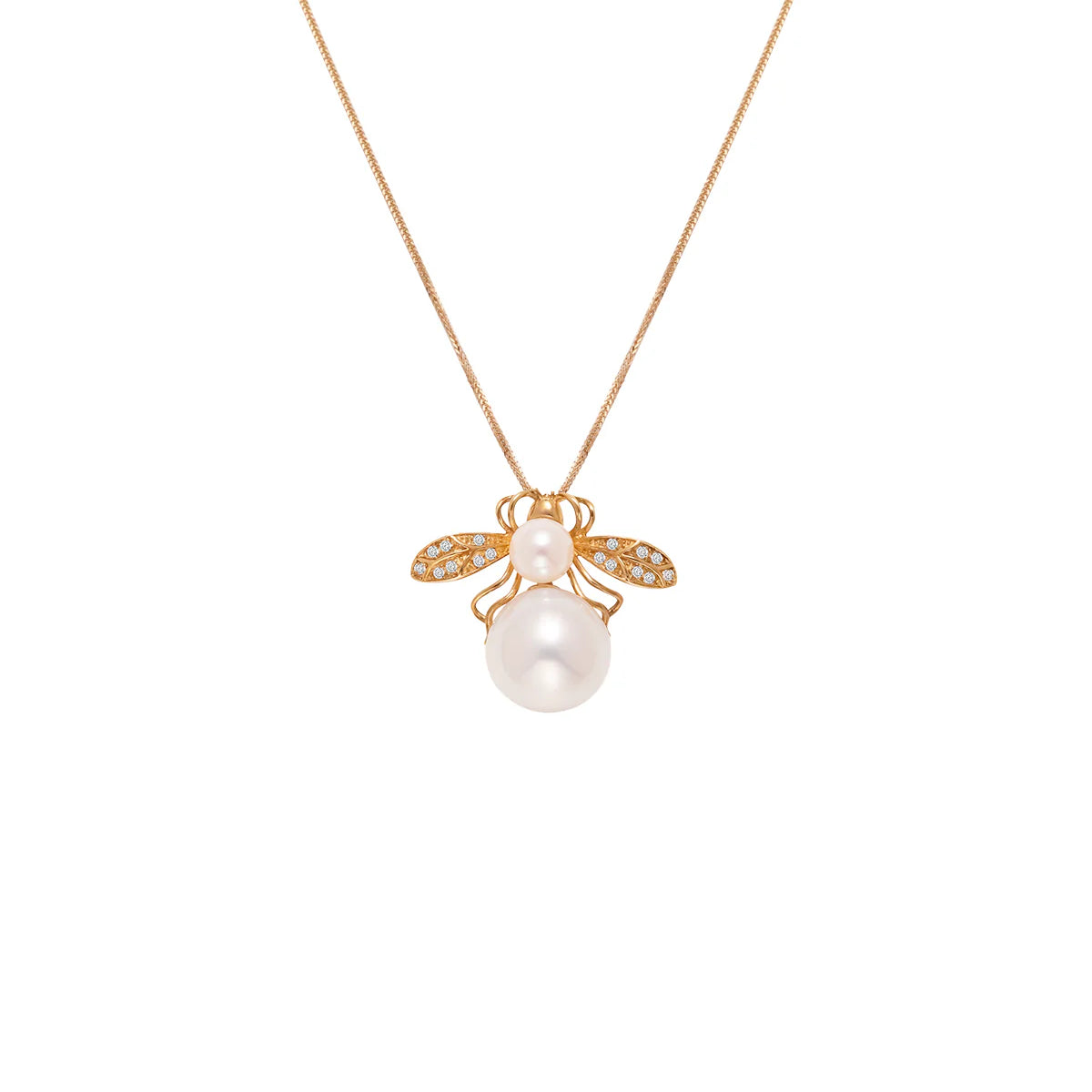 Akoya Pearl & Diamond Bee Pendant