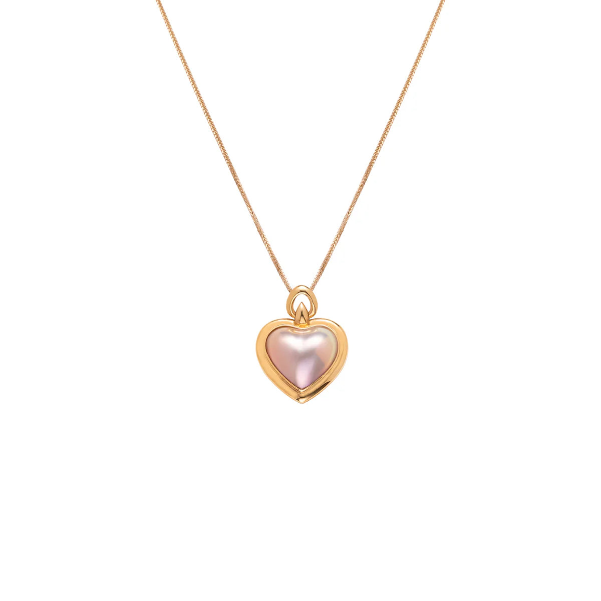 Japanese Seawater Mabe Pearl Pink Heart Pendant