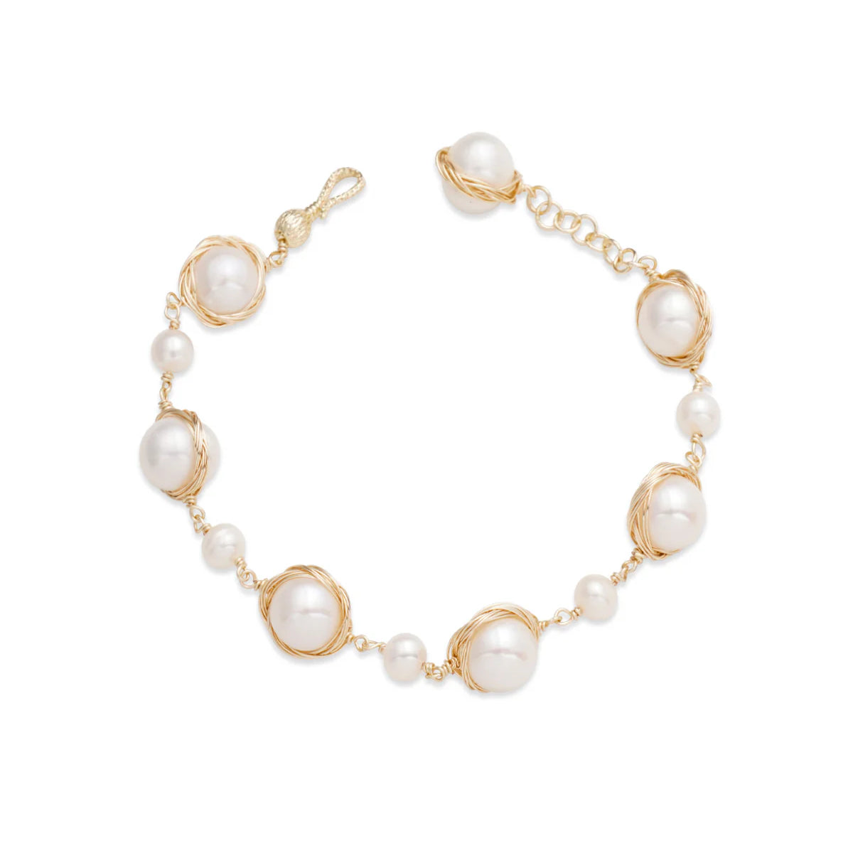 11-12mm White Freshwater Pearl Satellite Bracelet