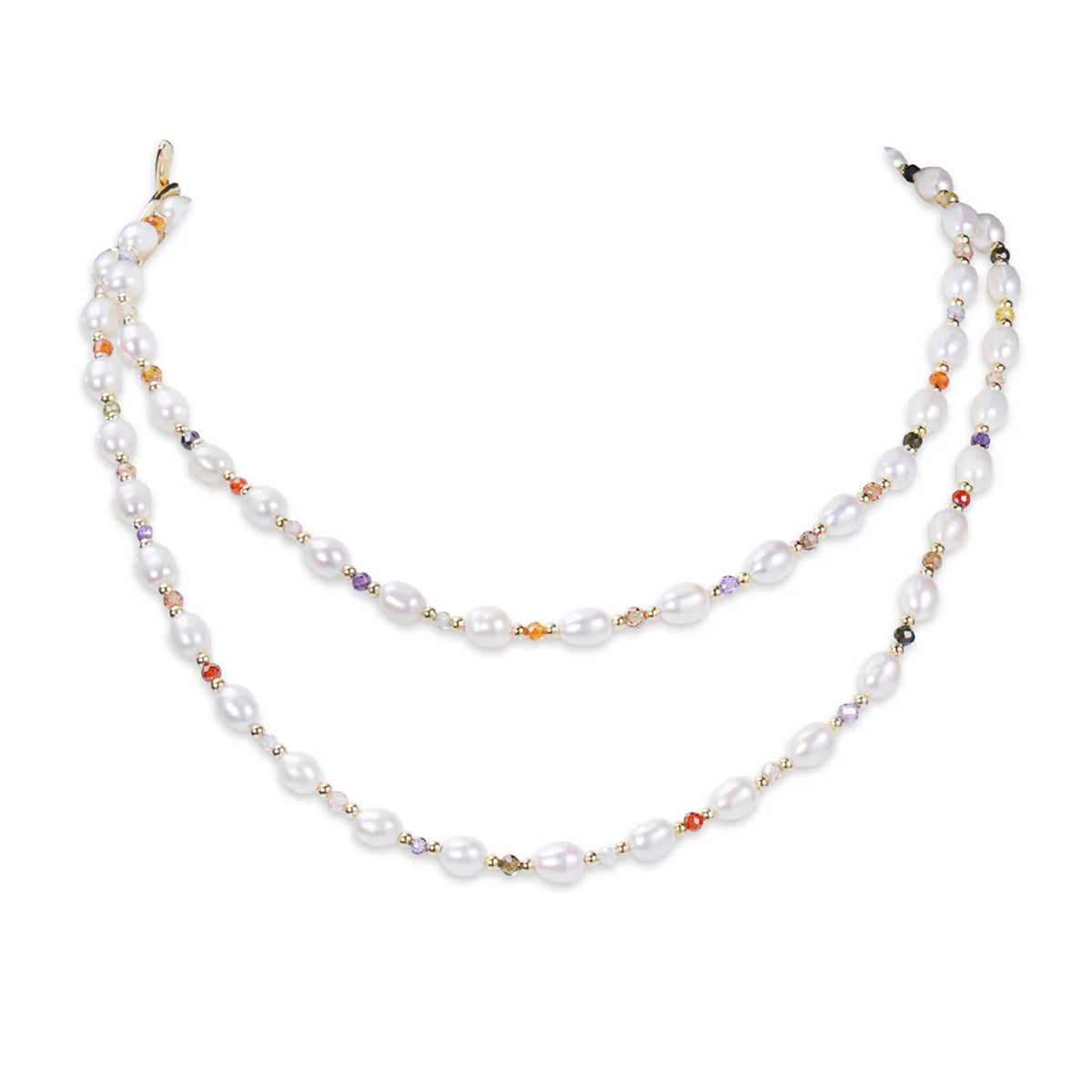 5.0-6.0mm Freshwater Pearl Double Strand Multicolor Cersei Necklace