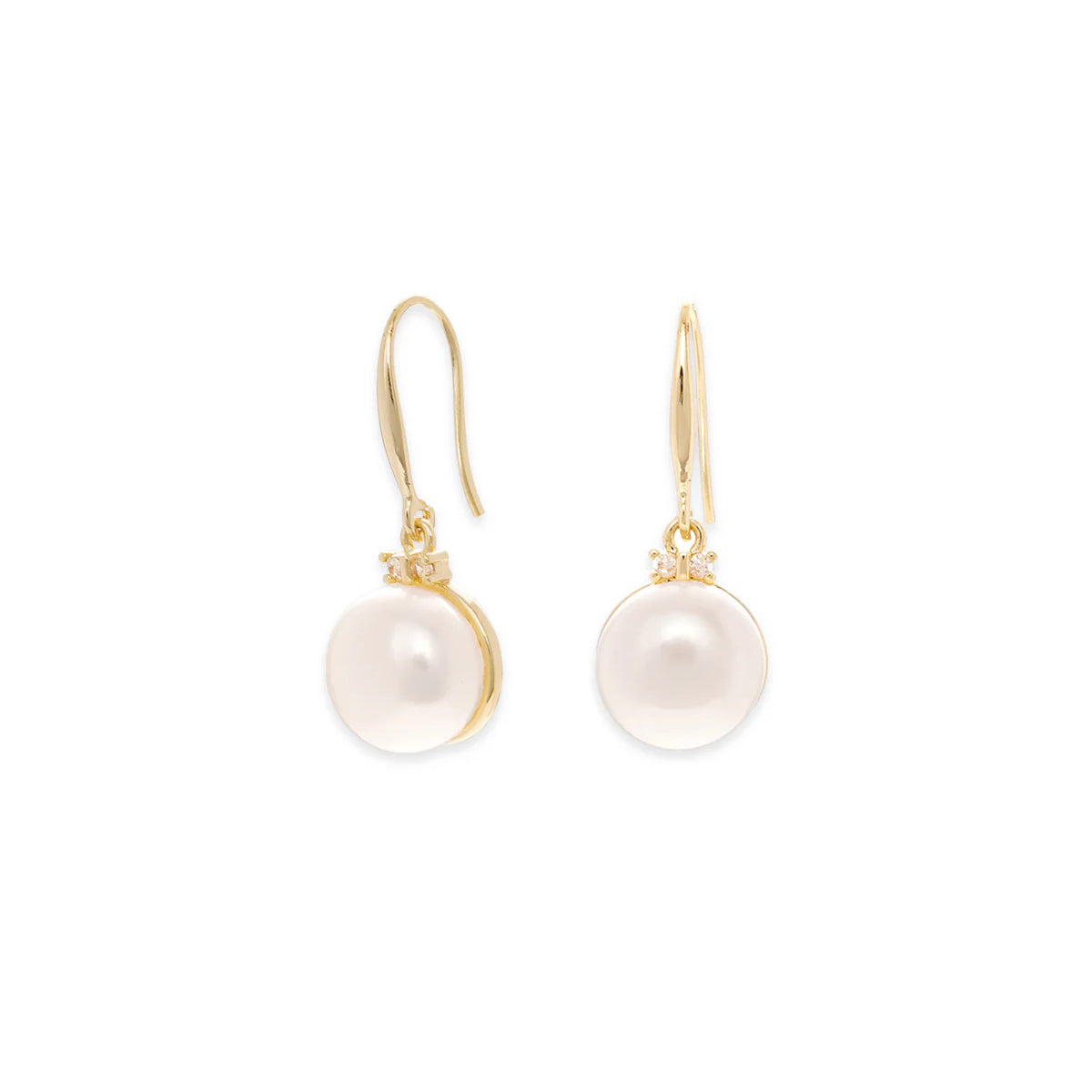 10-11mm Elegant White Freshwater Pearl Drop Earrings