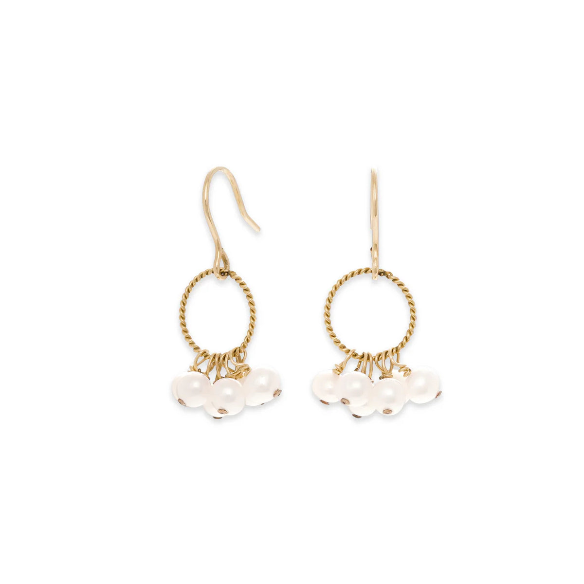 4-5mm Freshwater Multi-pearl Drop Earrings