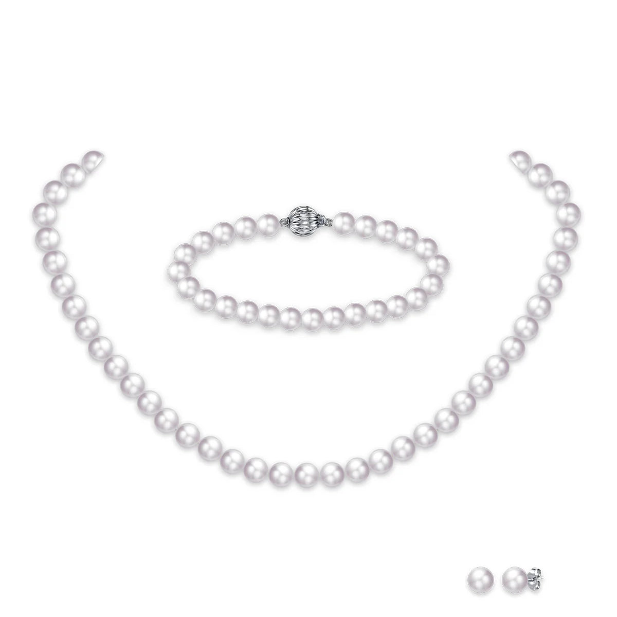 5.5-6.5mm Freshwater White Pearl Sets in AA+ Quality