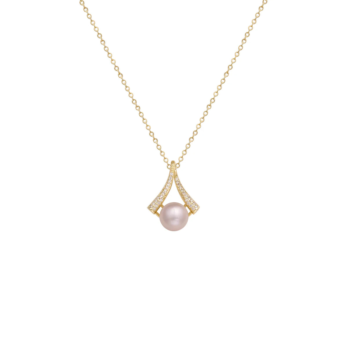 10-11mm Pink Freshwater Pearl & Diamond Pendant