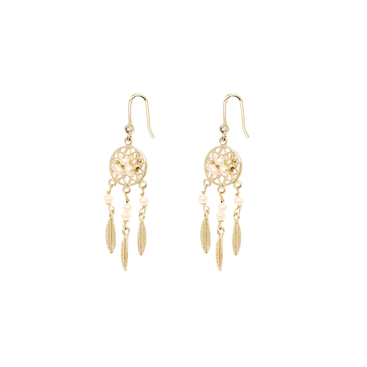 Freshwater Pearl Dreamcatcher Drop Earrings