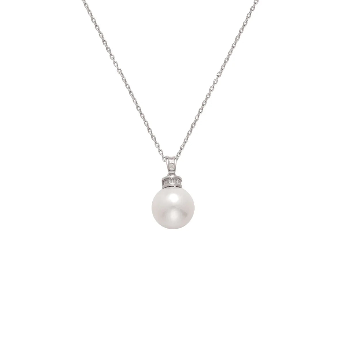 Freshwater Pearl pendant necklace silver