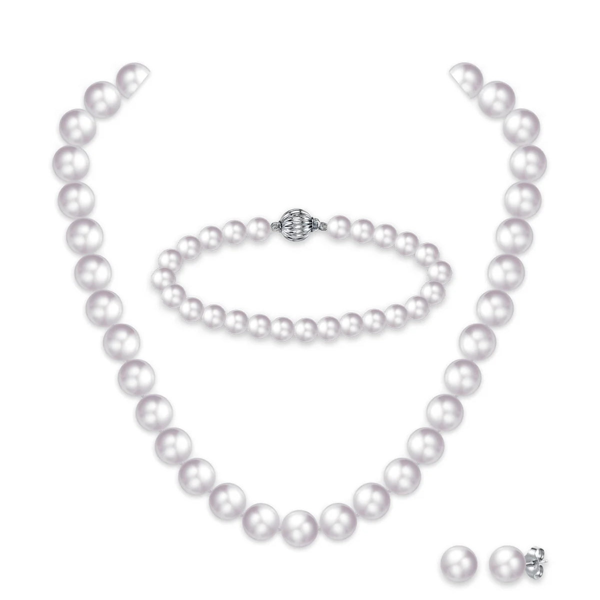 8.5-9.0mm White Freshwater Pearl Set - AAAA Quality