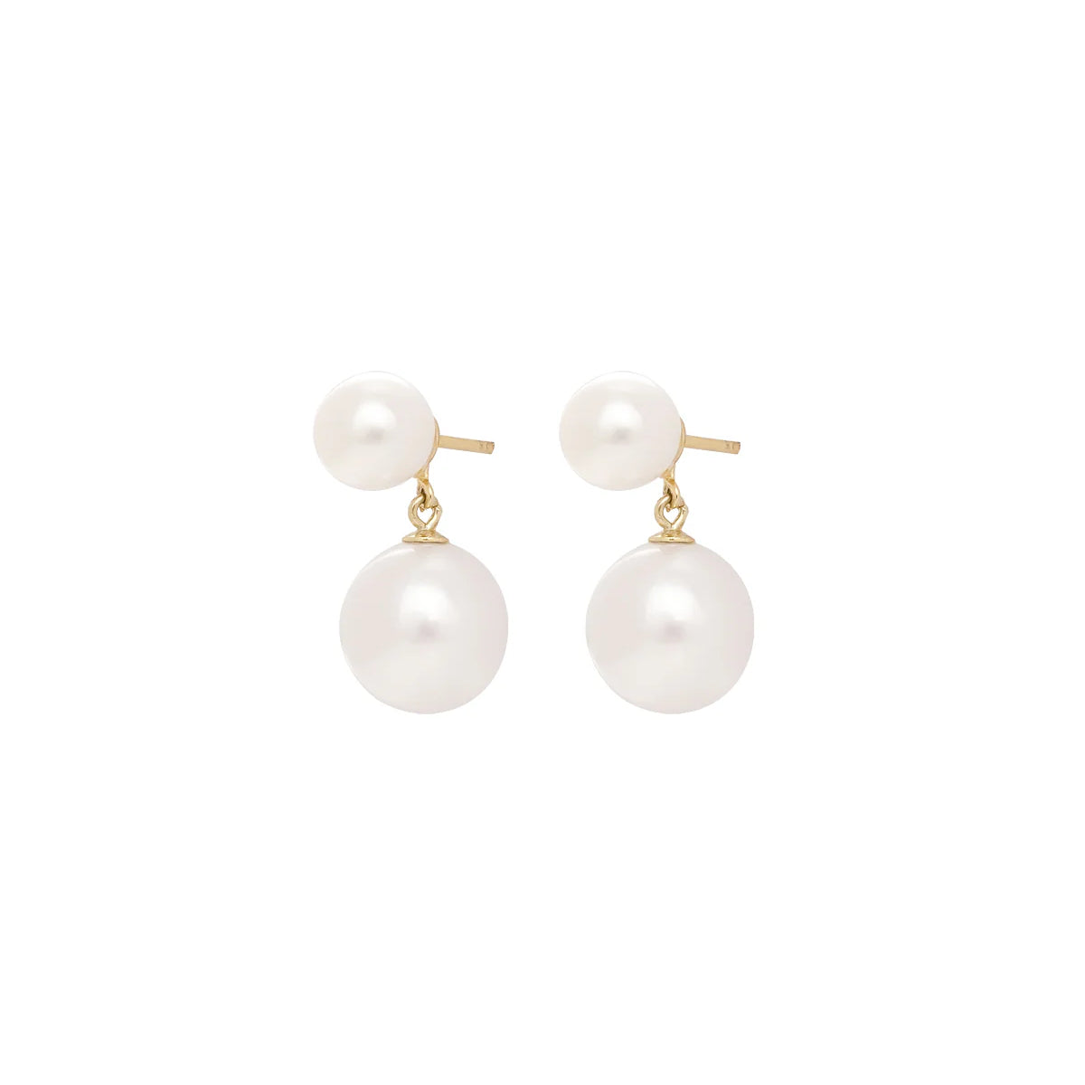 11-12mm White Freshwater Pearl Stud Earrings