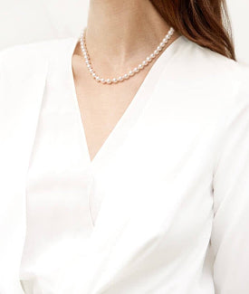 8.5-9.5mm White Freshwater Pearl Necklace - AAAA Quality