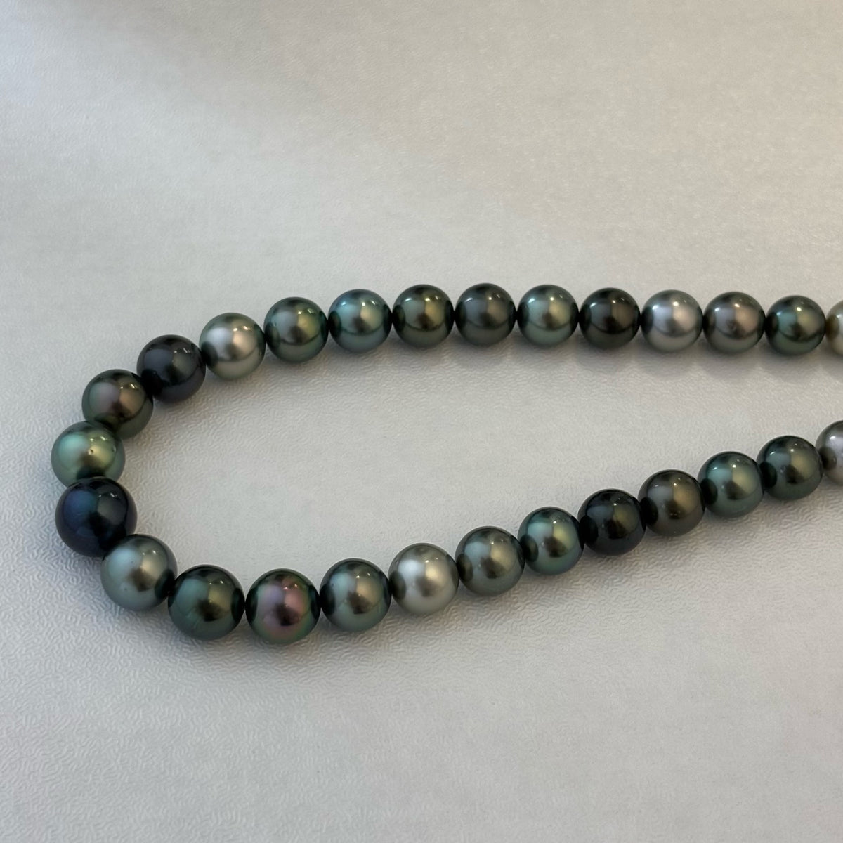 9.0-11.7mm Certified Tahitian South Sea Multicolor Pearl Necklace - AAAA Quality