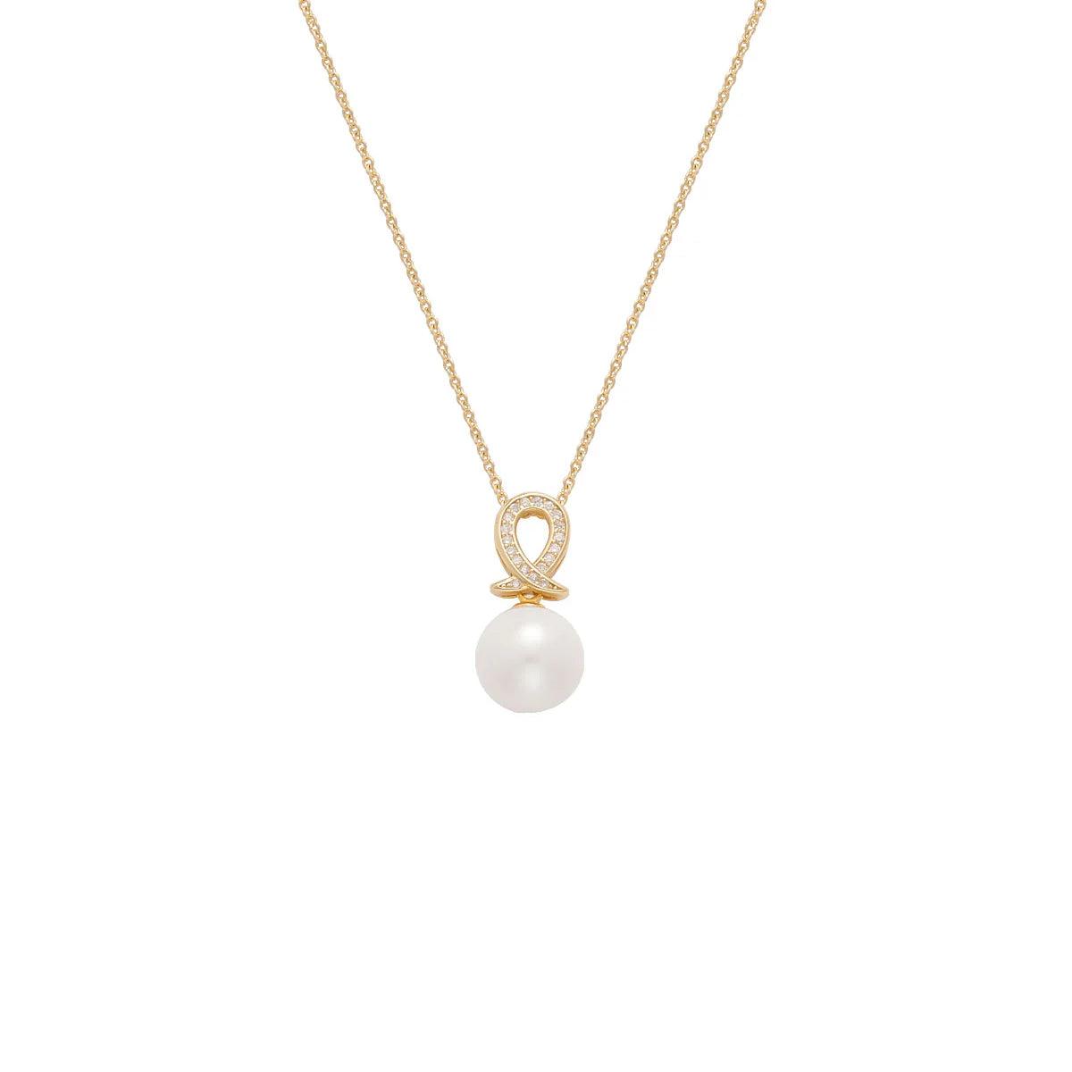 10-11mm Freshwater Pearl Gold Symbol Pendant