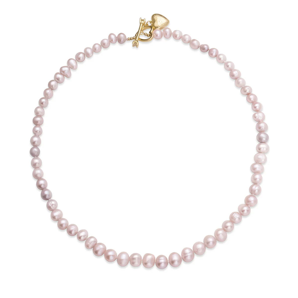 6.0-7.0mm Pink Baroque Freshwater Pearl Necklace with Cupid's Arrow Lock