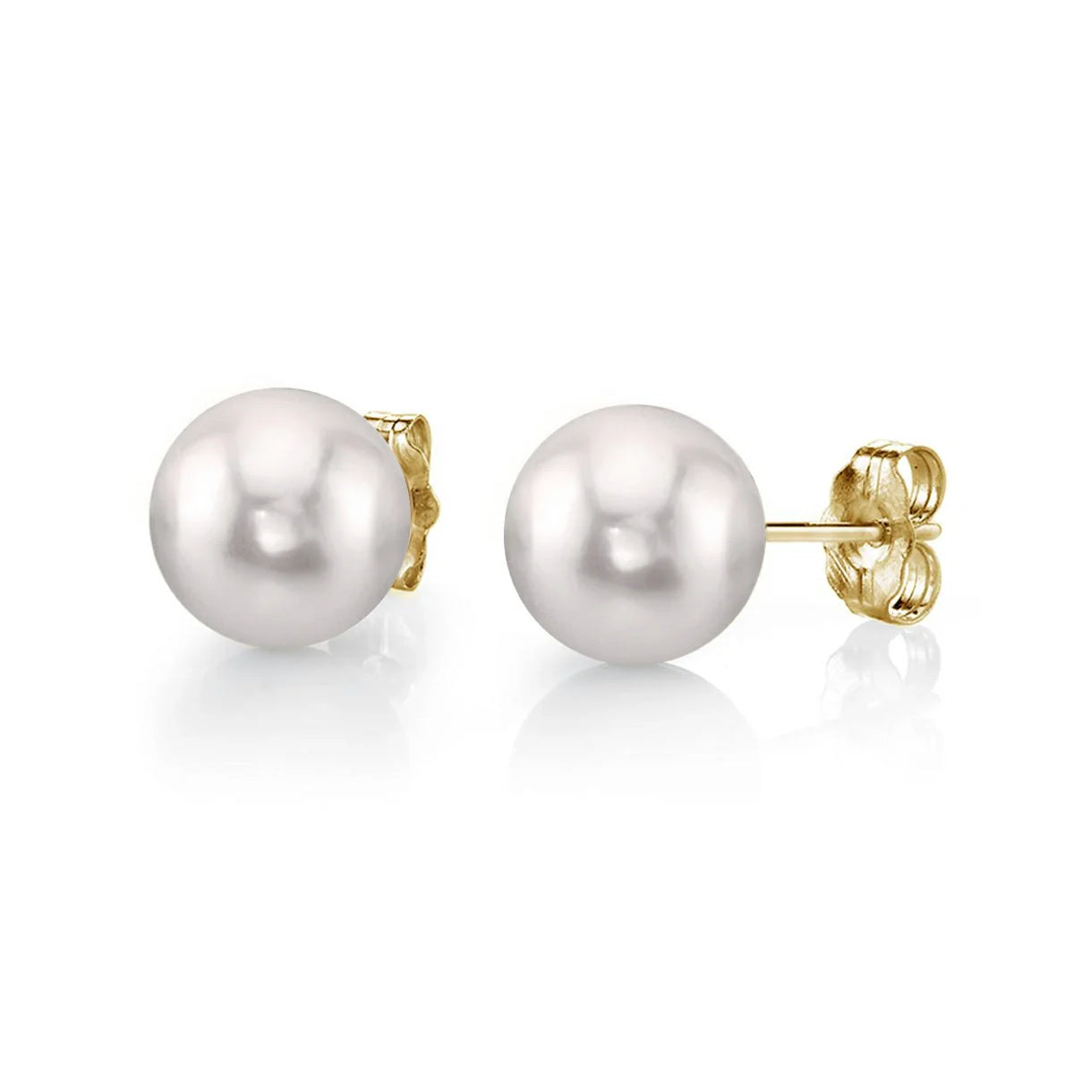 7.0-7.5mm White Akoya Round Pearl Stud Earrings