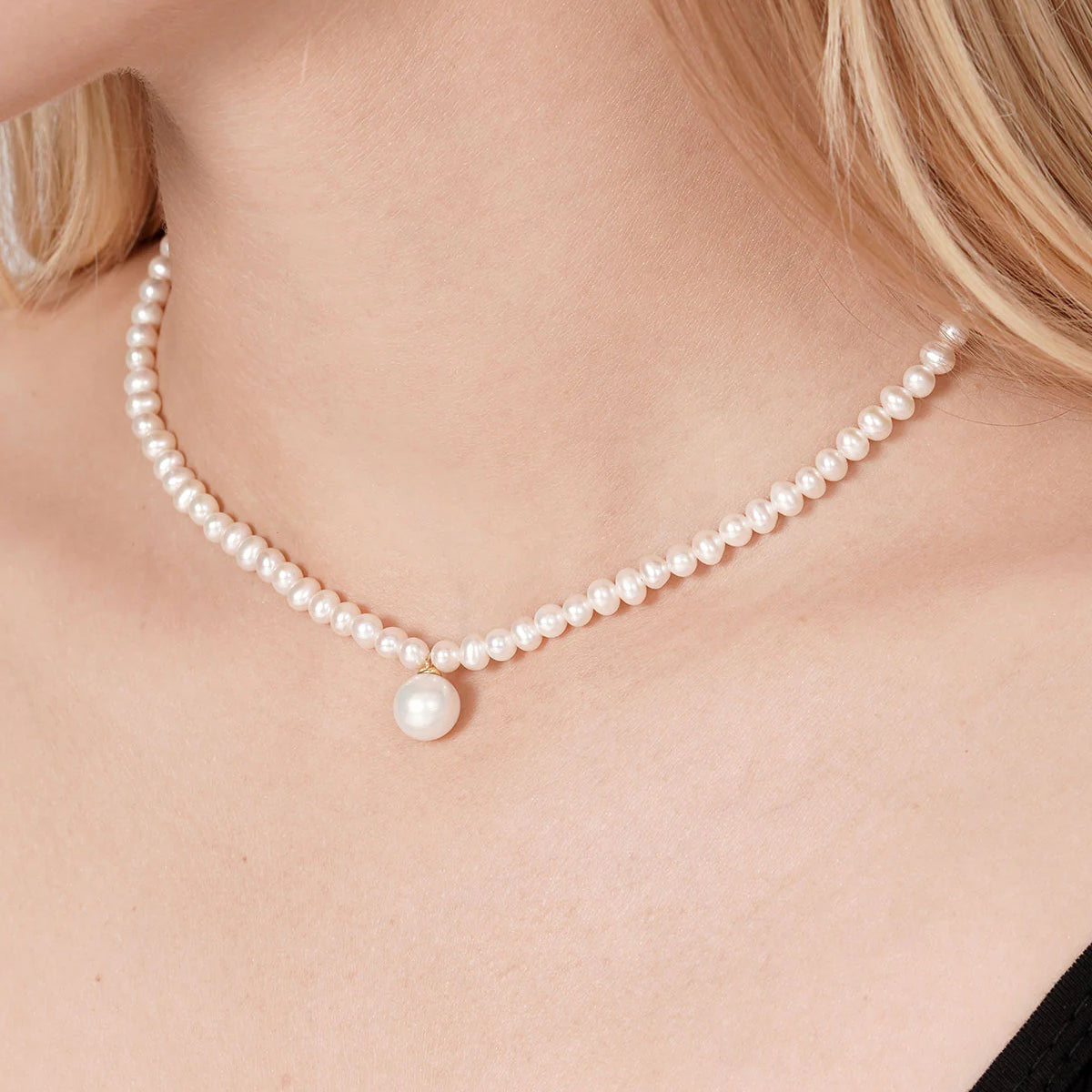 4-5mm White Freshwater Pearl Pendant Pure Necklace