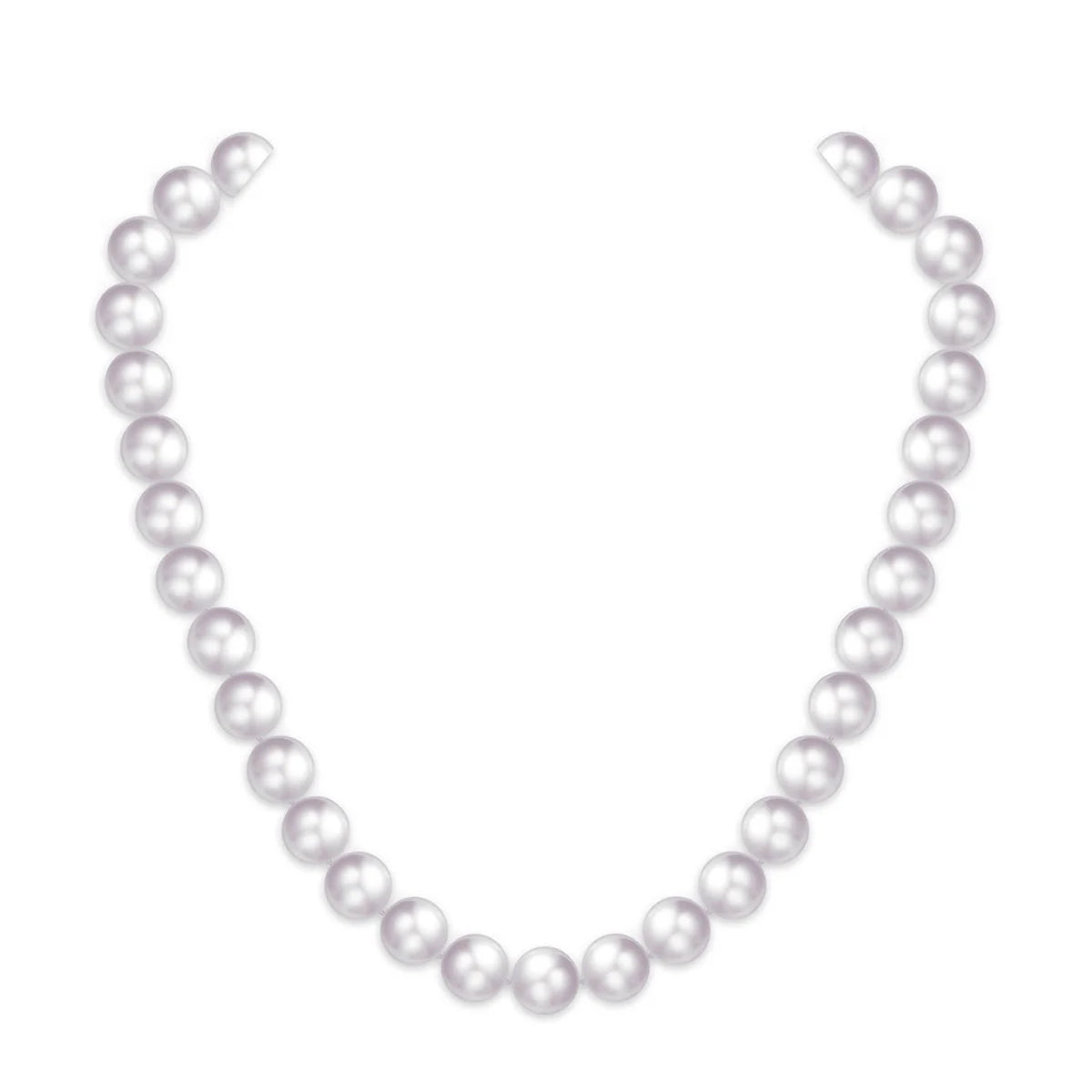 10-11mm White Freshwater Round Pearl Necklace - AAA Quality