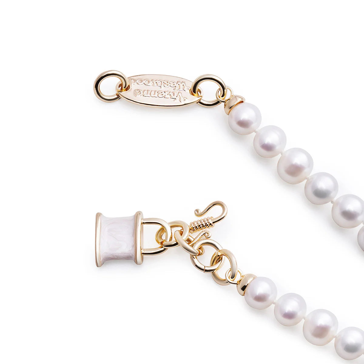 7-8mm Freshwater Pearl 'Heart Lock' Necklace