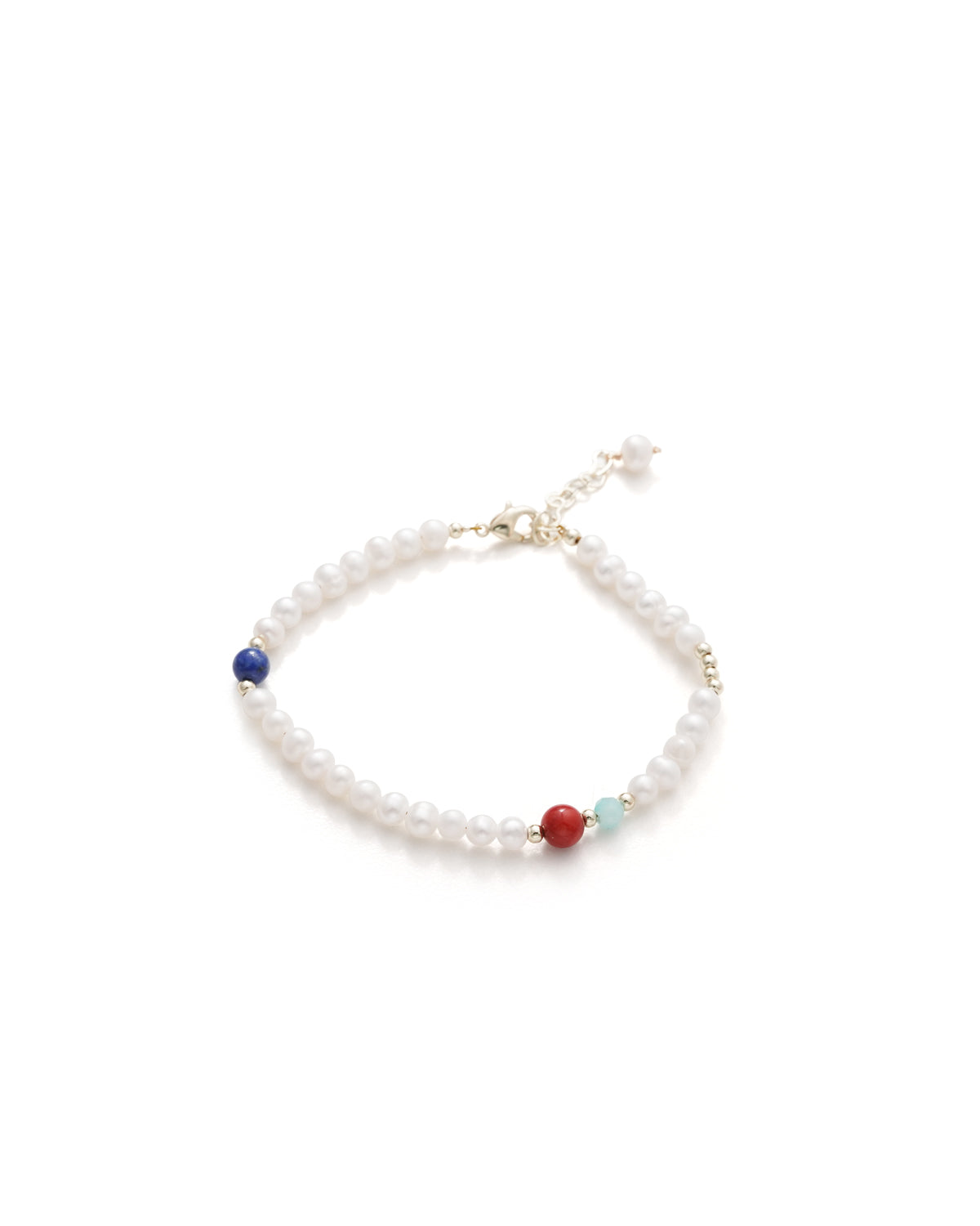 4-5mm White Freshwater Pearl Multicolor Bracelet - Preala Jewels #