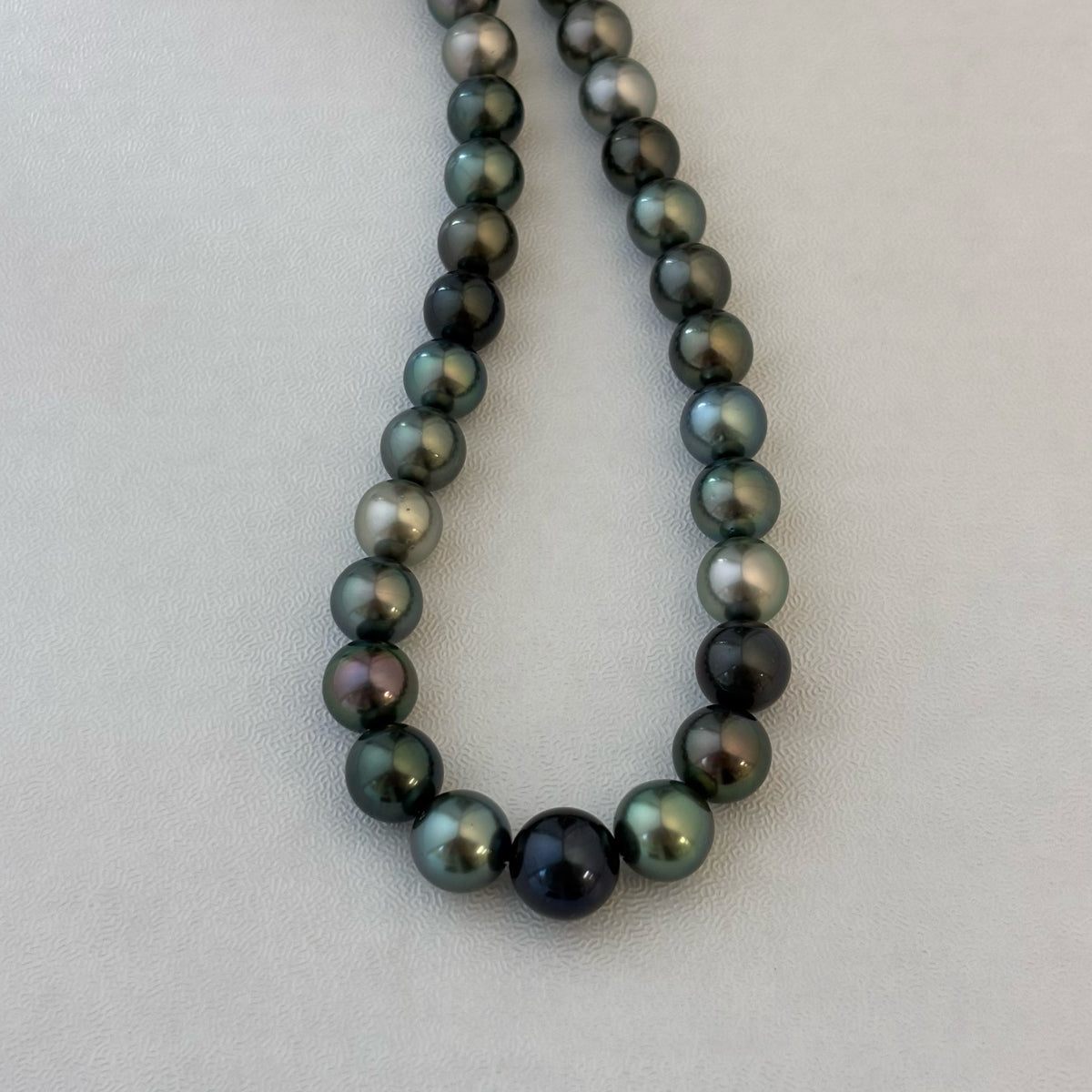 9.0-11.7mm Certified Tahitian South Sea Multicolor Pearl Necklace - AAAA Quality