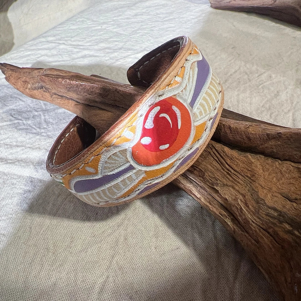 “Spirit Emblem” Hand Made Genuine Leather Bracelet