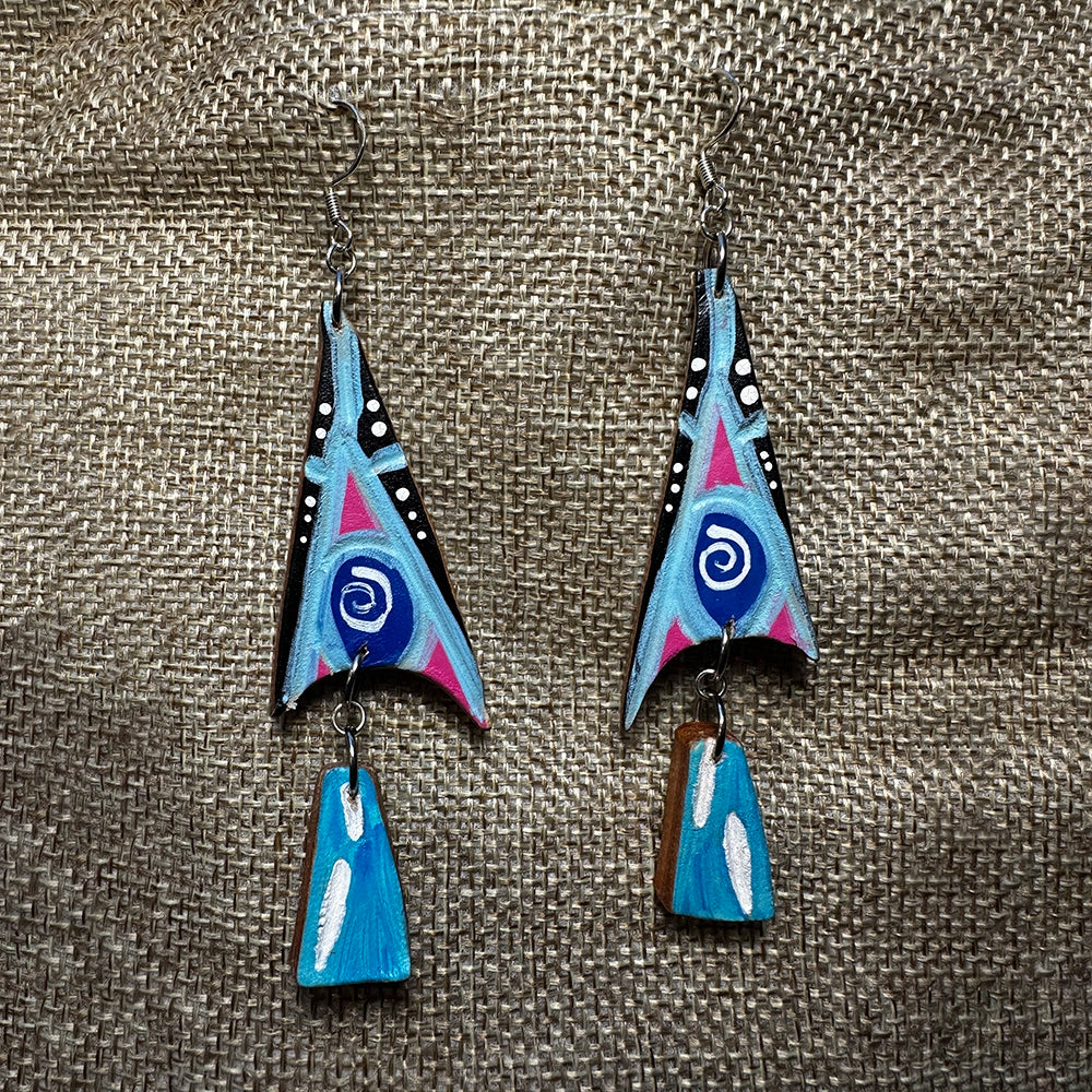 “Deep Blue” Hand Made Genuine Leather Earing Ware