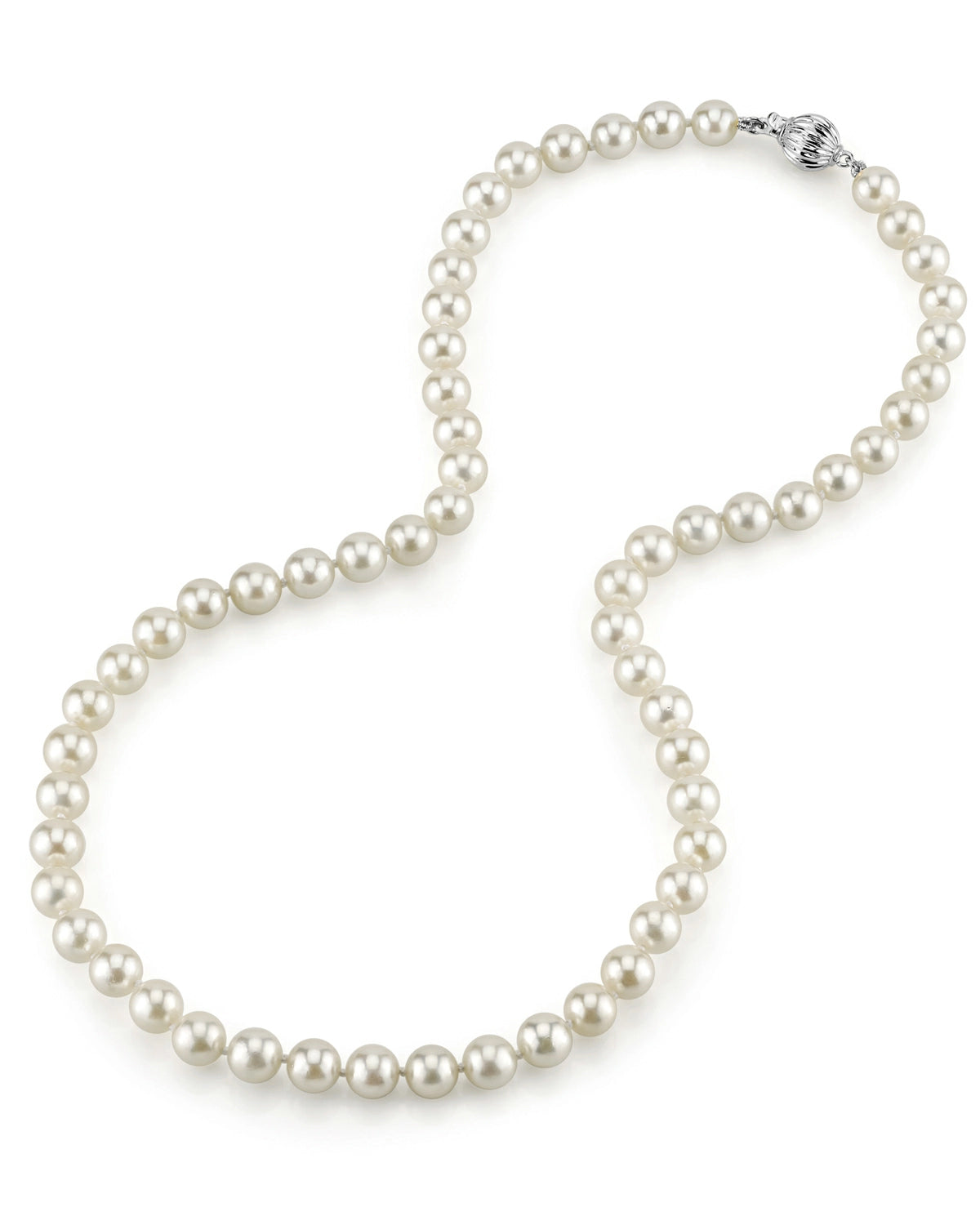 7.5-8.0mm Japanese Akoya White Pearl Necklace- AAA Quality