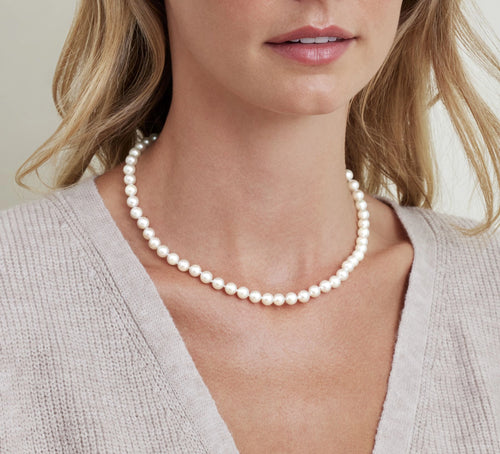 6.5-7.0mm Japanese Akoya White Pearl Necklace - AAA Quality