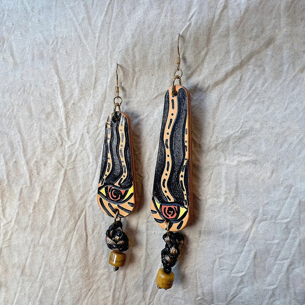 “Blackflame” Hand Made Genuine Leather Earing Ware