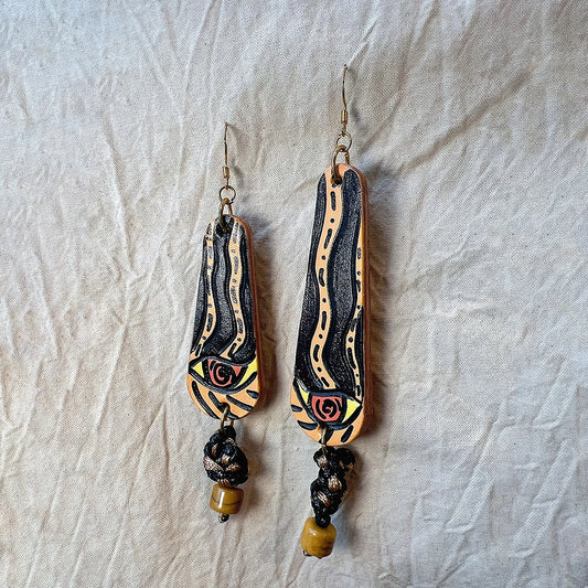 “Blackflame” Hand Made Genuine Leather Earing Ware