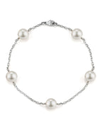 14K Gold Japanese Akoya White Pearl Tincup Bracelet