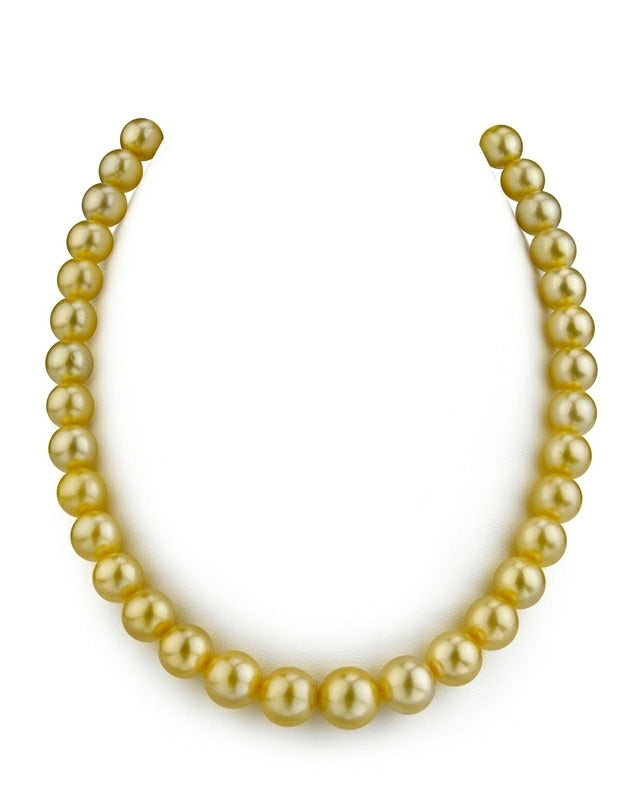 9-11mm Golden South Sea Pearl Necklace - GIA Certified