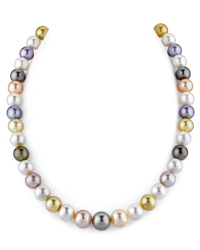 9-11mm Tahitian & Freshwater Multicolor Pearl Necklace - AAA Quality