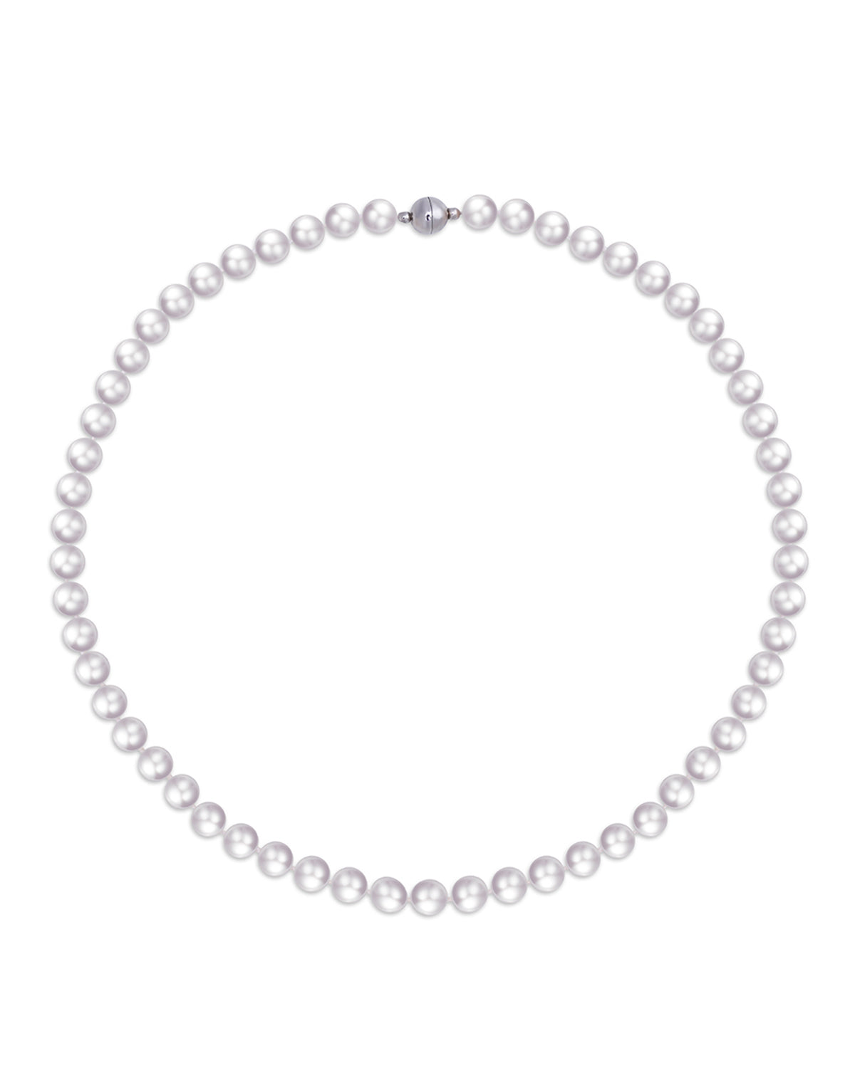 7.5-8.0mm Japanese Akoya White Pearl Necklace- AAA Quality - Preala Jewels #