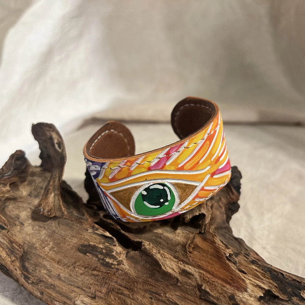 “Mystic Eye” Hand Made Genuine Leather Bracelet