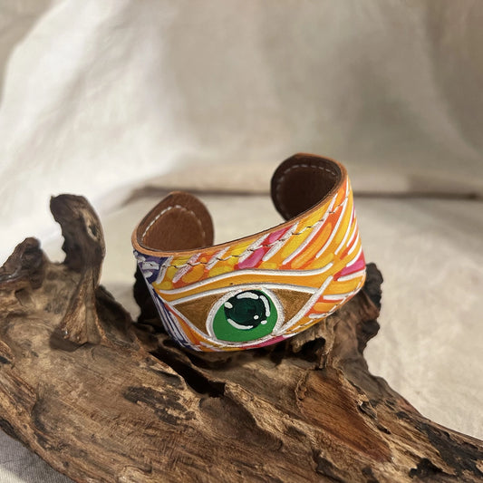 “Mystic Eye” Hand Made Genuine Leather Bracelet