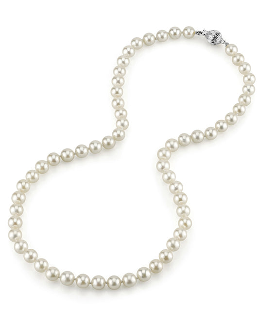 6.5-7.0mm Japanese Akoya White Pearl Necklace - AAA Quality