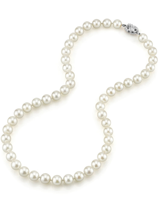 8.0-8.5mm Japanese Akoya White Pearl Necklace - AAA Quality