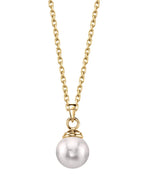 14K Gold AA+ Japanese Akoya Pearl Hope Pendant