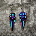 “Phantom Purple” Hand Made Genuine Leather Earing Ware