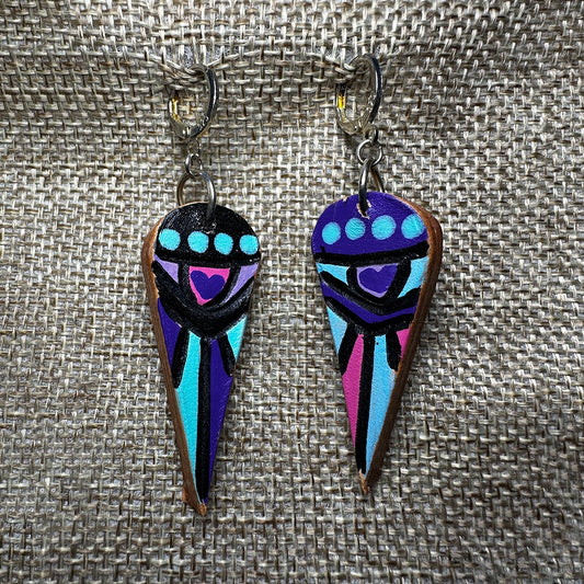 “Phantom Purple” Hand Made Genuine Leather Earing Ware